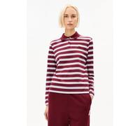 ARMEDANGELS STRIPE POLO Damen Longsleeve Polo aus Bio-Baumwolle velvet red-soft blue-undyed XL