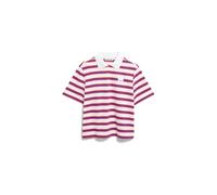 Armedangels - STRIPE POLO T-SHIRT light oatmilk-mars red-dynamo blue - Gr. - XS
