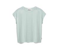 Armedangels Damen T-Shirt Slub Jersey Stripe aus Bio-Baumwolle Loose Fit Grün Größe XS