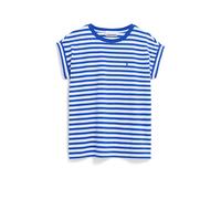 ARMEDANGELS Damen T-Shirt Idaara Stripes – Bio-Baumwolle, weiter Schnitt – Weiß/DynamoBlue XXL