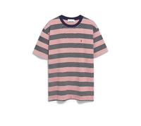 ARMEDANGELS Herren T-Shirt Maarkos Multi Stripes – Bio-Baumwolle – Rosa XL