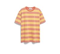 ARMEDANGELS MAARKOS STRIPES Herren T-Shirt aus Bio-Baumwolle sunflower-tabasco red XXL