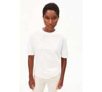 ARMEDANGELS Damen 100% Bio-Baumwolle TARJAA Graphic Regular Fit White-aa Yellow S