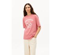 ARMEDANGELS TARJAA LOGO FLOWAA - Damen Heavyweight T-Shirt aus recyceltem Baumwoll Mix dark peony S