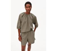 ARMEDANGELS VICHY SEERSUCKER Damen Bluse aus 100% Bio-Baumwolle foam-dried palm L
