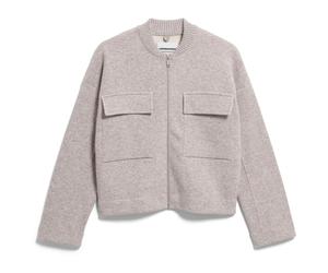 ARMEDANGELS - Women's Cotton-Wool Bomber Knit Jacket - Freizeitjacke, Gr. XL, grau (DarkHoneyMelange)