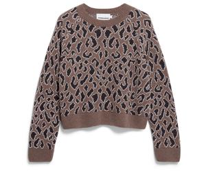 ARMEDANGELS - Women's Diliriaa Leopaa - Pullover, Gr. XXL, braun (WalnutCream)