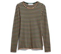 ARMEDANGELS - Women's Einiaara Stripes - Longsleeve, Gr. L, oliv (Amberwood/MidnightReef)