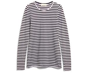 ARMEDANGELS - Women's Einiaara Stripes - Longsleeve, Gr. XL, grau (White/Black)