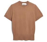 KURZÄRMLIGER STRICKPULLOVER | TENCEL™ Lyocell Mix - braun (S)