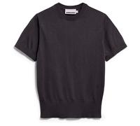 KURZÄRMLIGER STRICKPULLOVER | TENCEL™ Lyocell Mix - anthrazit (XS)