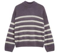 ARMEDANGELS - Women's Gwyneiraa Stripes - Wollpullover, Gr. M, grau/lila (IronCast/Oatmilk)