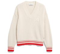 ARMEDANGELS - Women's Iconic Å College Knit Sweater - Pullover, Gr. L, weiß (Oatmilk/MarsRed)