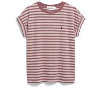 ARMEDANGELS - Women's Idaara Stripes - T-Shirt, Gr. S, rosa (IceGrape/DarkBerry)