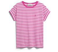 ARMEDANGELS - Women's Idaara Stripes - T-Shirt, Gr. XL, rosa (White/VeryBerry)