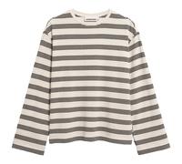 ARMEDANGELS - Women's Marynaa Fine Stripe - Longsleeve, Gr. M, grau/beige (Oatmilk/Black)