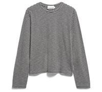 ARMEDANGELS - Women's Slub Jersey Stripe Longsleeve - Longsleeve, Gr. L, grau (Black/Oatmilk)