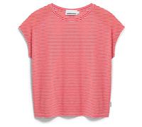 ARMEDANGELS SLUB JERSEY STRIPE Damen T-Shirt aus Bio-Baumwolle pink mist-mars red L