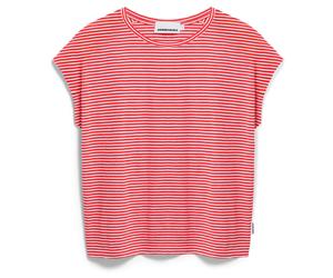 ARMEDANGELS - Women's Slub Jersey Stripe - T-Shirt, Gr. XXL, rosa (PinkMist/MarsRed)