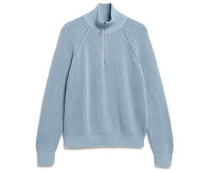 ARMEDANGELS - Women's Troyer Vanisé Knit Sweater - Pullover, Gr. XXL, grau/türkis (BlueGlow/DarkBlueGlow)
