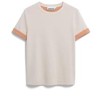 ARMEDANGELS Damen T-Shirt aus recyceltem Baumwoll Mix UN-Wasted Regular Fit Undyed-Cinnamon Dust S