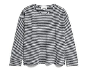 ARMEDANGELS - Women's Xianaa Lovely Stripes - Longsleeve, Gr. L, grau (Black/Oatmilk)