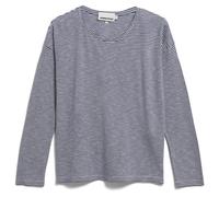 ARMEDANGELS - Women's Xianaa Lovely Stripes - Longsleeve, Gr. L, grau (Oatmilk/BlueNoon)
