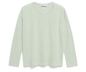 ARMEDANGELS - Women's Xianaa Lovely Stripes - Longsleeve, Gr. XL, grün (Oatmilk/Foam)