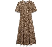 ZEBRA MUSTER JERSEY-MIDI-KLEID | Bio-Baumwoll Mix - beige (M)
