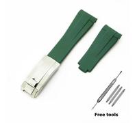 (Armeegrün-S 20 mm ohne Logo) 20 mm 21 mm Premium-Silikonarmband für Rolex Submariner Daytona Gmt Yacht-Master-Serie