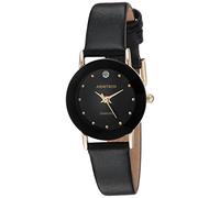 Armitron Women's Genuine Diamond Dial Leather Strap Watch, 75/2447 Black