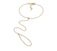 Armkette ELLI "Armband Handchain mit Glas Kristalle Weiß 925 Sterling Silber" Gr. 160, gold, Armbänder, Damen, Silber 925 (Sterlingsilber), Armkette (54162324-160) gold