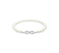 Elli Armband Damen Infinity Perle mit Kristalle in 925 Sterling Silber