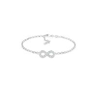 Armkette ELLI "Armband Infinity Weiß 925 Silber Rosegold, mit Kristallen von Swarovski" Gr. 190, silber, Armbänder, Damen, 190, Silber 925 (Sterlingsilber), Armkette (68654008-190) silber