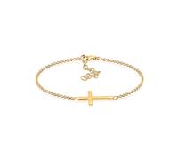 Armkette ELLI "Armband Kreuz Horizontal Schlicht 925 Silber" Gr. 180, gold, Armbänder, Damen, 180, Silber 925 (Sterlingsilber), Armkette (16640501-180) gold