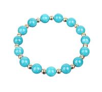 Armkette Herren, Verstellbares Natürliches Blaues Chalcedon-Stein-Armband Mit Elastischem Seil Freundschaftsarmband Chakra-Armband Glücks-Yoga-Armbänder Schmuck Für Frauen, 23 Cm (9,1 Zoll)