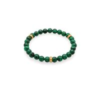 Armkette KUZZOI "Armband Herren synth. Malachit Bead Oxidiert 925 Silber" Gr. 23, gold, Armbänder, Herren, 23, Resin, Armkette (18346411-23) gold
