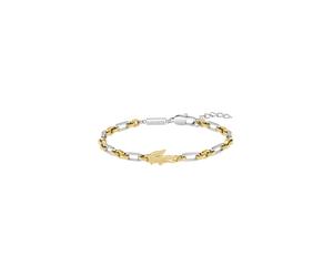 Armkette LACOSTE "ARTHOR", edelstahlfarben, gelbgoldfarben, Armbänder, Damen, 19cm, Edelstahl, Armkette (15865420-0) edelstahlfarben, gelbgoldfarben