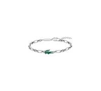 Armkette LACOSTE "ARTHOR", edelstahlfarben, grün, Armbänder, Damen, 19cm, Edelstahl, Armkette (35342661-0) edelstahlfarben, grün