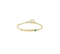 Armkette LACOSTE "CROCODELLE", gold (gelbgoldfarben, grün, grün), Armbänder, Damen, 19cm, Edelstahl, Armkette, mit Glasstein (85281363-0) gelbgoldfarben, grün, grün