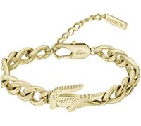 Armkette LACOSTE "CROCODILE", gold (gelbgoldfarben), Armbänder, Damen, 19cm, Edelstahl, Armkette (15333014-0) gelbgoldfarben