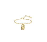 Armkette LACOSTE "SYMBOL", gold (gelbgoldfarben, kristallweiß, kristallweiß), Armbänder, Damen, 19cm, Edelstahl, Armkette, mit Glasstein (85193032-0) gelbgoldfarben, kristallweiß, kristallweiß