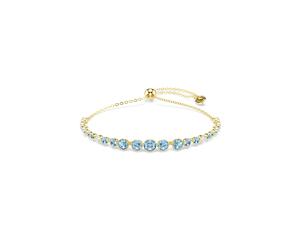 Armkette SWAROVSKI "Schmuck Geschenk IMBER Armband", gelbgoldfarben, blau, blau, Armbänder, Damen, Metall, Armkette, mit Swarovski Kristall (56789033-0) gelbgoldfarben, blau, blau