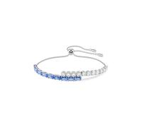Armkette SWAROVSKI "Schmuck Geschenk Matrix Armband", bunt (metallfarben, kristallweiß, blau, kristallweiß, blau), Armbänder, Damen, Metall, Armkette, mit Swarovski Kristall, Zirkonia (synth.) (438946