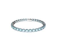 Armkette SWAROVSKI "Schmuck Geschenk Matrix Armband" Gr. M, blau (metallfarben, blau, aquamarine), Armbänder, Damen, M, Metall, Armkette, mit Swarovski Kristall (47688866-M) metallfarben, blau, aquama