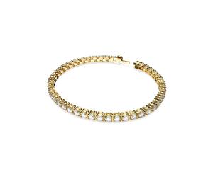 Armkette SWAROVSKI "Schmuck Geschenk Matrix Armband" Gr. S, gold (gelbgoldfarben, kristallweiß, kristallweiß), Armbänder, Damen, S, Metall, Armkette, mit Swarovski Kristall (27465142-S) gelbgoldfarben