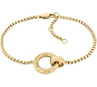 Armkette TOMMY HILFIGER "CIRCLES", gold (gelbgoldfarben), Armbänder, Damen, 19cm, Edelstahl, Armkette (69540301-0) gelbgoldfarben
