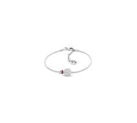 Armkette TOMMY HILFIGER "HOLIDAY BEADS", silber (edelstahlfarben, weiß, rot, blau, kristallweiß, kristallweiß), Armbänder, Damen, 19cm, Edelstahl, Armkette, mit Glasstein - Emaille (72973627-0) edelst