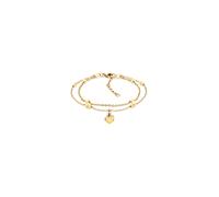 Armkette TOMMY HILFIGER "LAYERED", gold (gelbgoldfarben), Armbänder, Damen, 19cm, Edelstahl, Armkette, Emaille (37504734-0) gelbgoldfarben