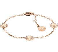Armkette TOMMY HILFIGER "MINI CRYSTALS", gold (roségoldfarben, weiß, blau, rot, weiß, weiß), Armbänder, Damen, 19cm, Edelstahl, Armkette, mit Emaille - mit Glasstein (84730317-0) roségoldfarben, weiß,